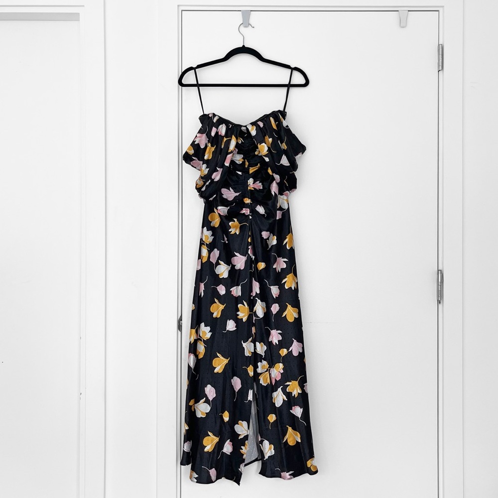 Self-Portrait Black Off Shoulder Floral Dress